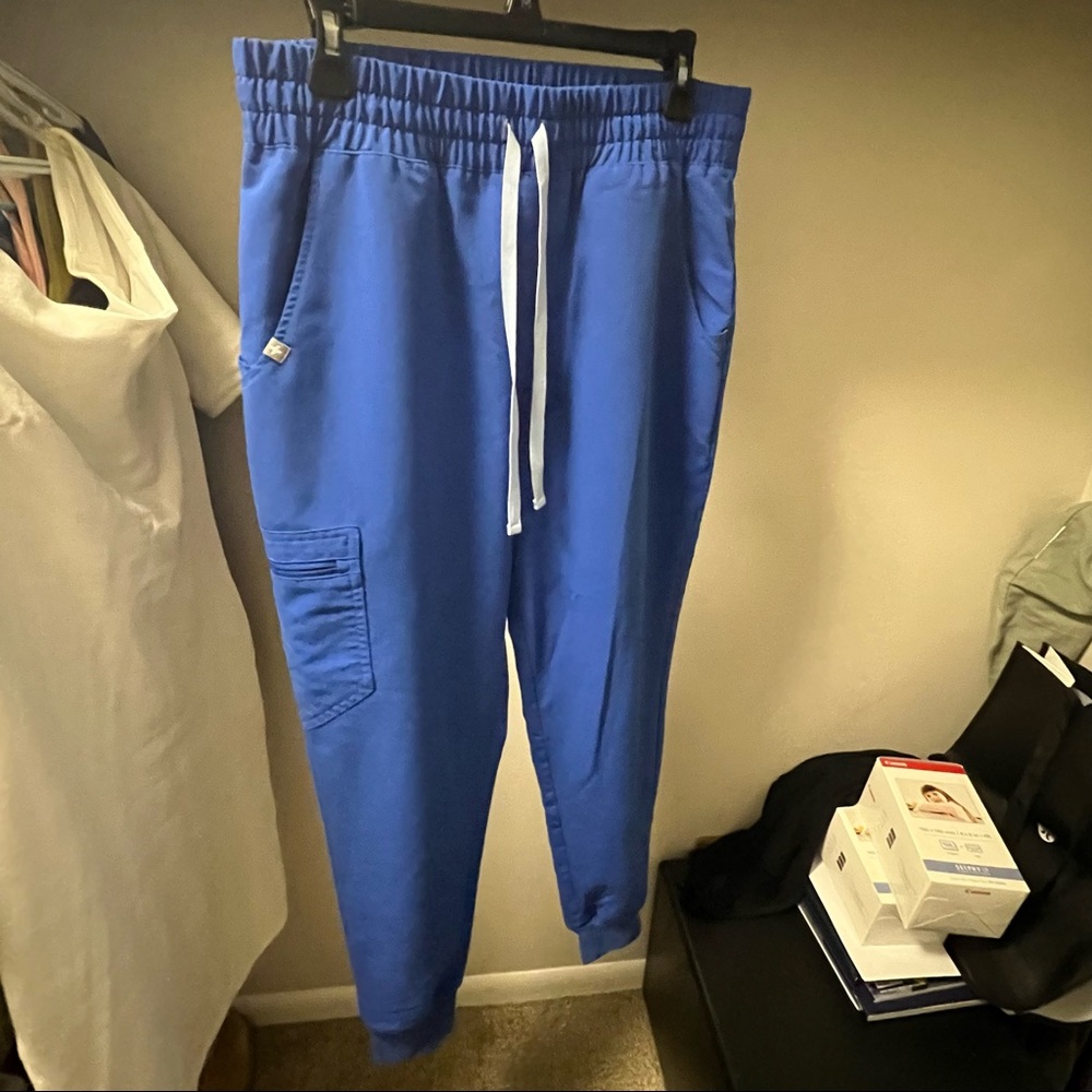 Figs High Waisted Zamora Jogger Scrubs Petite Medium Royal Blue